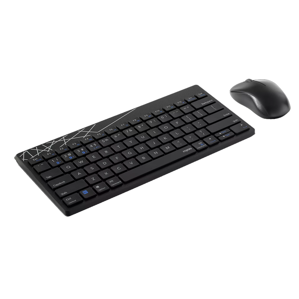 Rapoo 8000M Bluetooth/Wireless Keyboard + Mouse Combo - Black