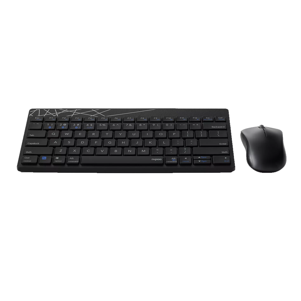 Rapoo 8000M Bluetooth/Wireless Keyboard + Mouse Combo - Black