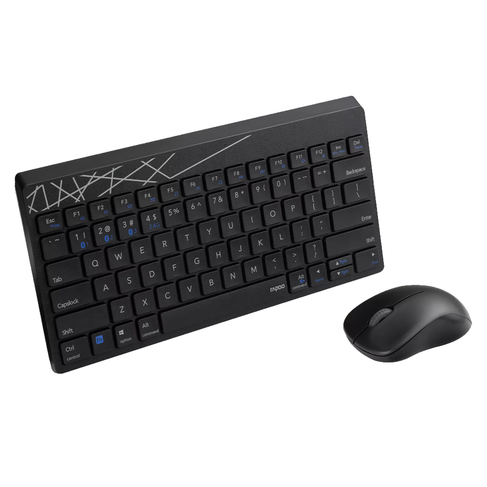 Rapoo 8000M Bluetooth/Wireless Keyboard + Mouse Combo - Black