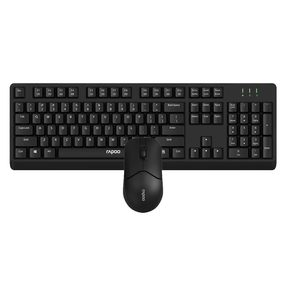 Rapoo X1500 Wireless Keyboard + Mouse Combo - Black
