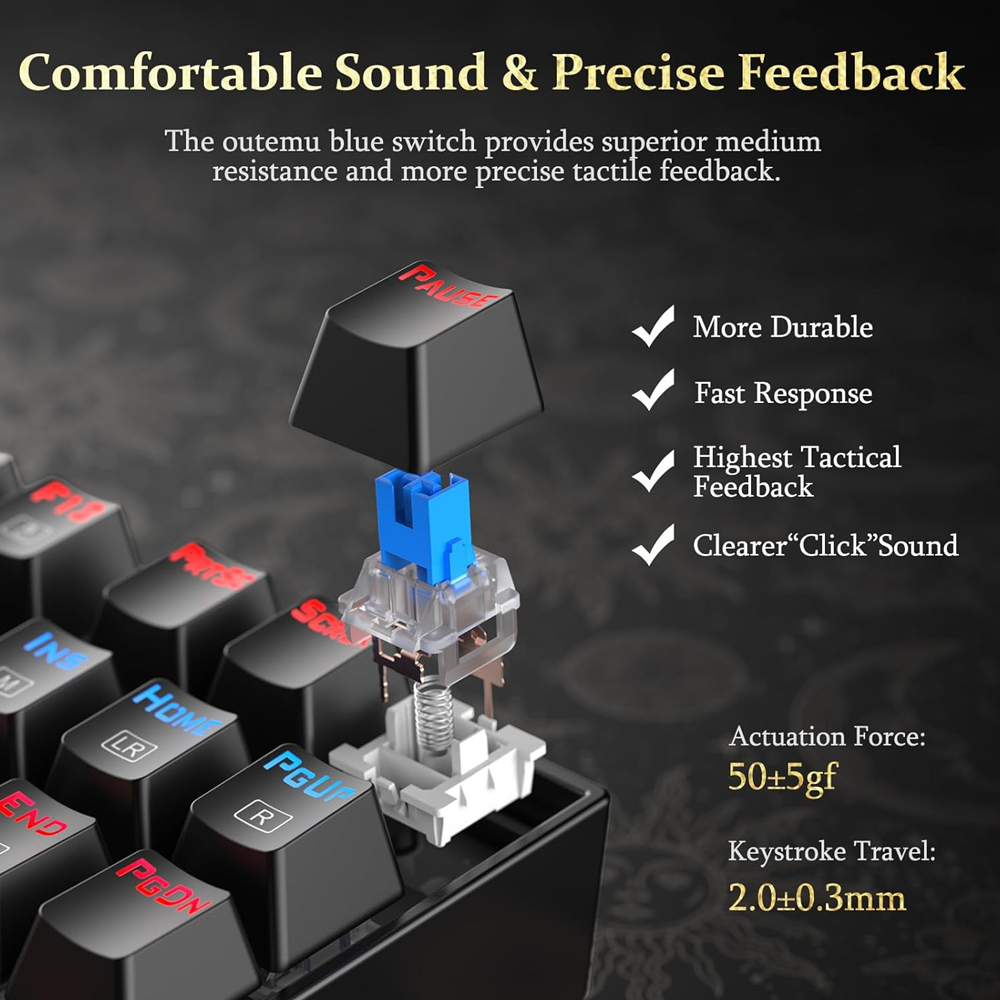 Redragon Kumara K552E Blue Switch Wired Mechanical Gaming Keyboard
