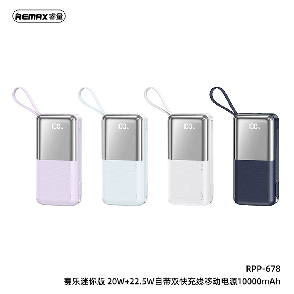 Remax RPP-678 Cynlle Mini Power Bank 10000mAh - Navy Blue
