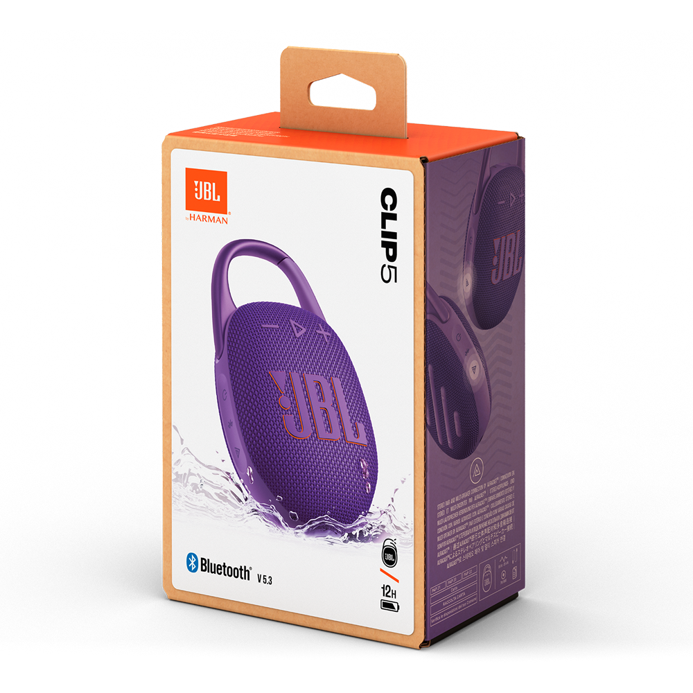 JBL Clip 5 Portable Bluetooth Speaker - Purple
