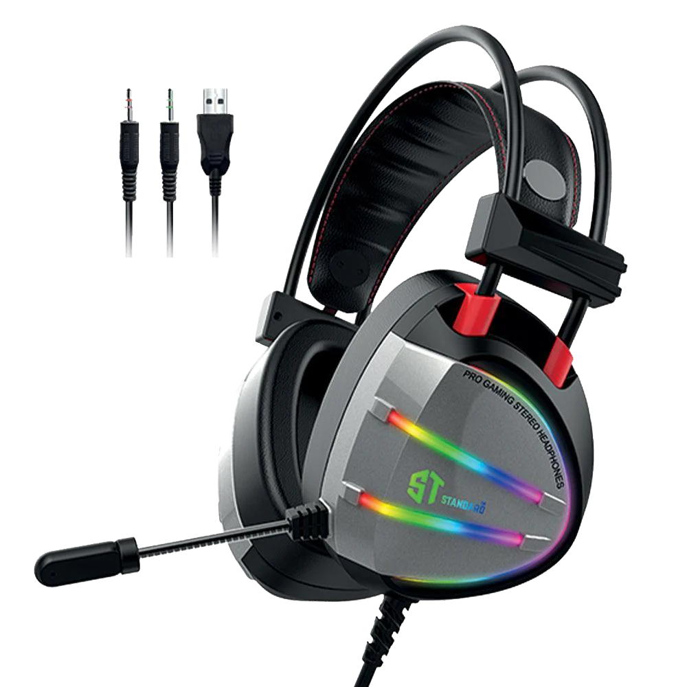Headphone Wired Standard GM-007 (Two Socket With Convert + USB)
