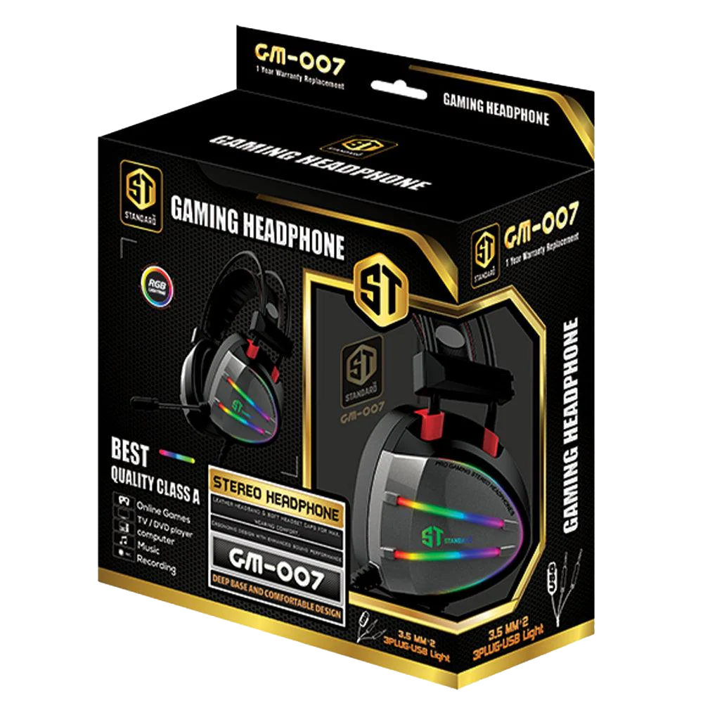 Headphone Wired Standard GM-007 (Two Socket With Convert + USB)