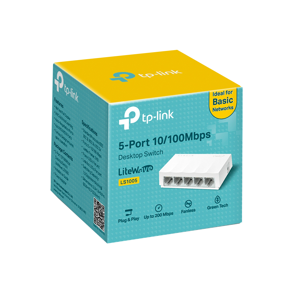 TP-Link LS1005 5-Port 10/100Mbps Desktop Switch