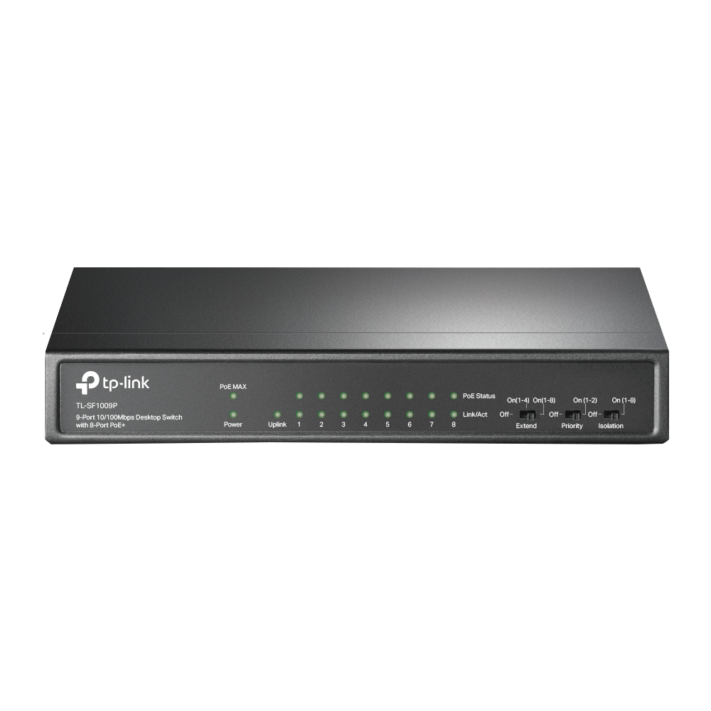 TP-Link TL-SF1009P 9-Port (8 Port PoE+) 10/100Mbps Desktop Switch