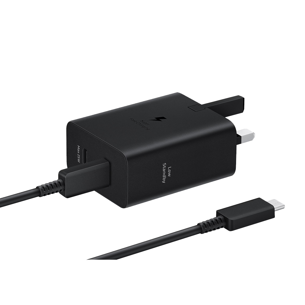 Samsung EP-T5020XBEGGB 50W Type-C Adapter Duo With Cable Type-C to Type-C (5A/1.8m) - Black