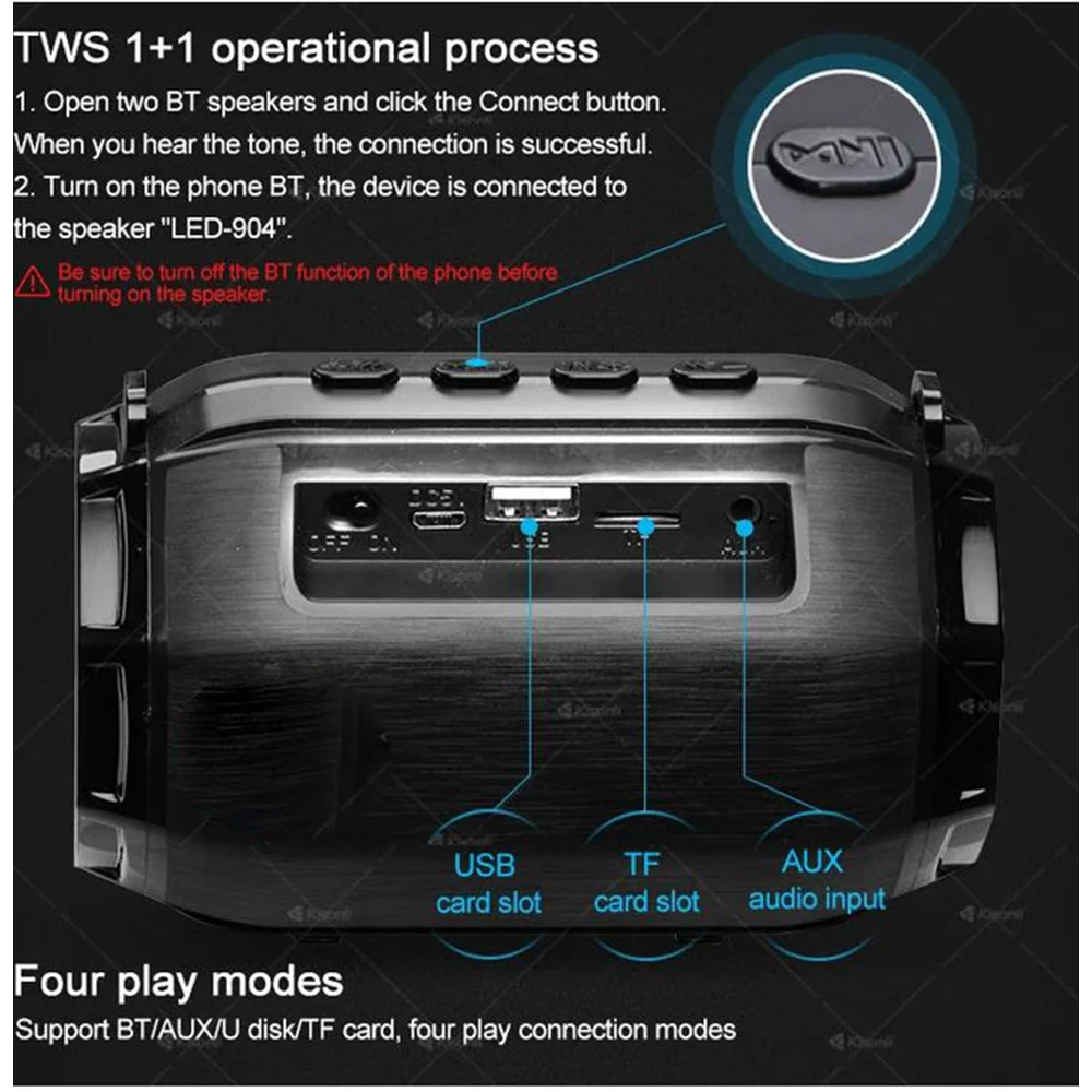 Speaker Portable Kisonli LED-904