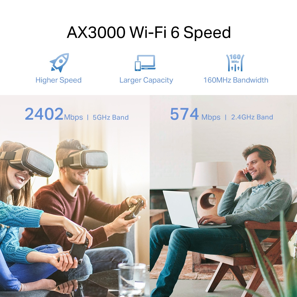 TP-Link RE705X AX3000 Dual Band 3000Mbps Wi-Fi 6 Range Extender (1 Port - 2 Antenna)