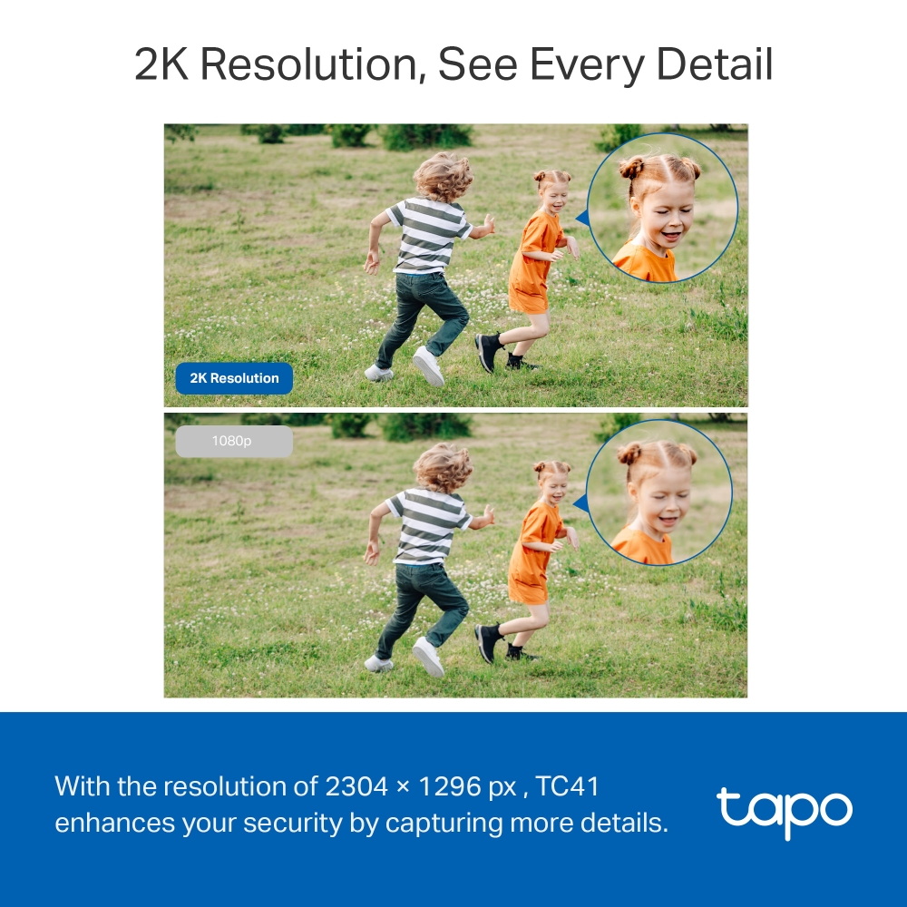 TP-Link Tapo TC41 Pan/Tilt 2K/3MP 3.9mm Outdoor Security Wi-Fi Camera (Color Night Vision)