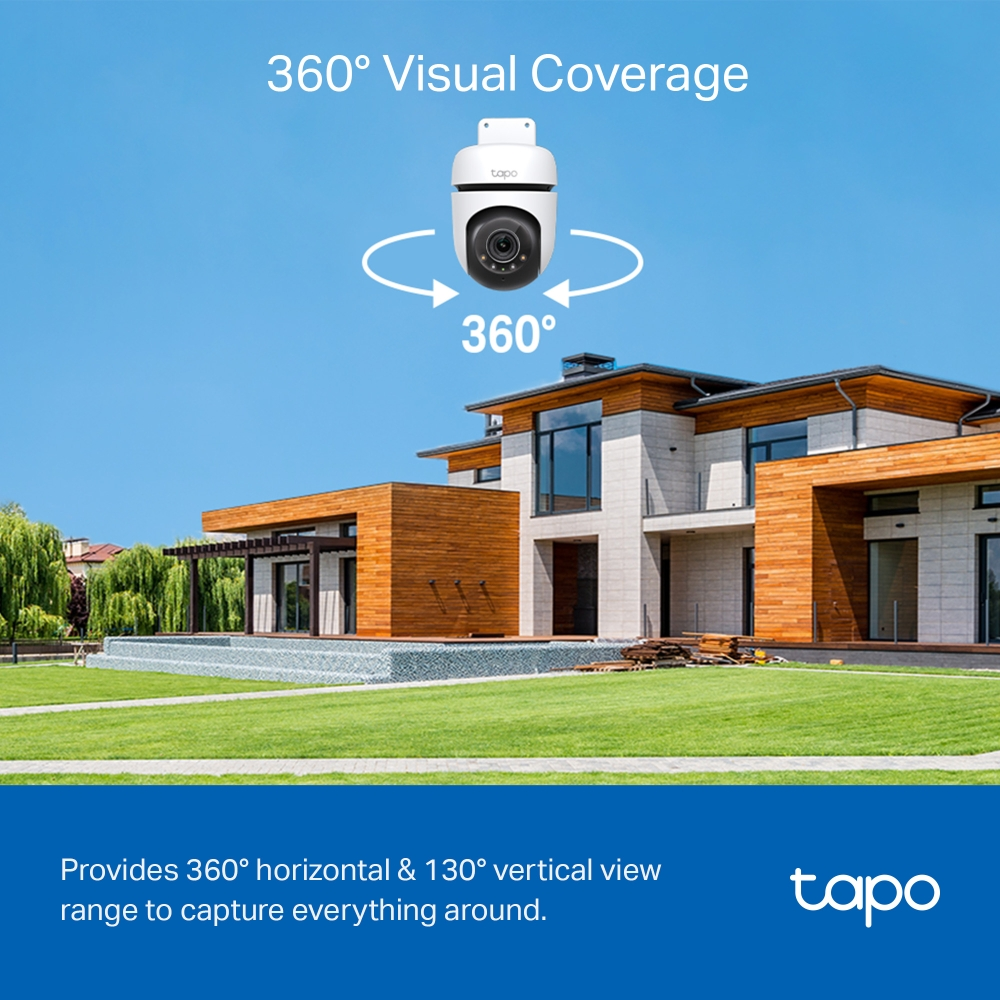 TP-Link Tapo TC41 Pan/Tilt 2K/3MP 3.9mm Outdoor Security Wi-Fi Camera (Color Night Vision)