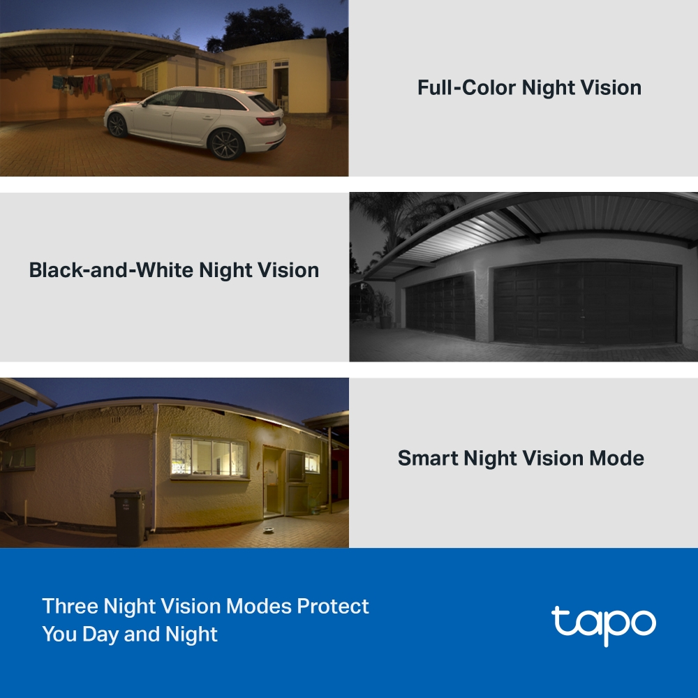 TP-Link Tapo TC41 Pan/Tilt 2K/3MP 3.9mm Outdoor Security Wi-Fi Camera (Color Night Vision)