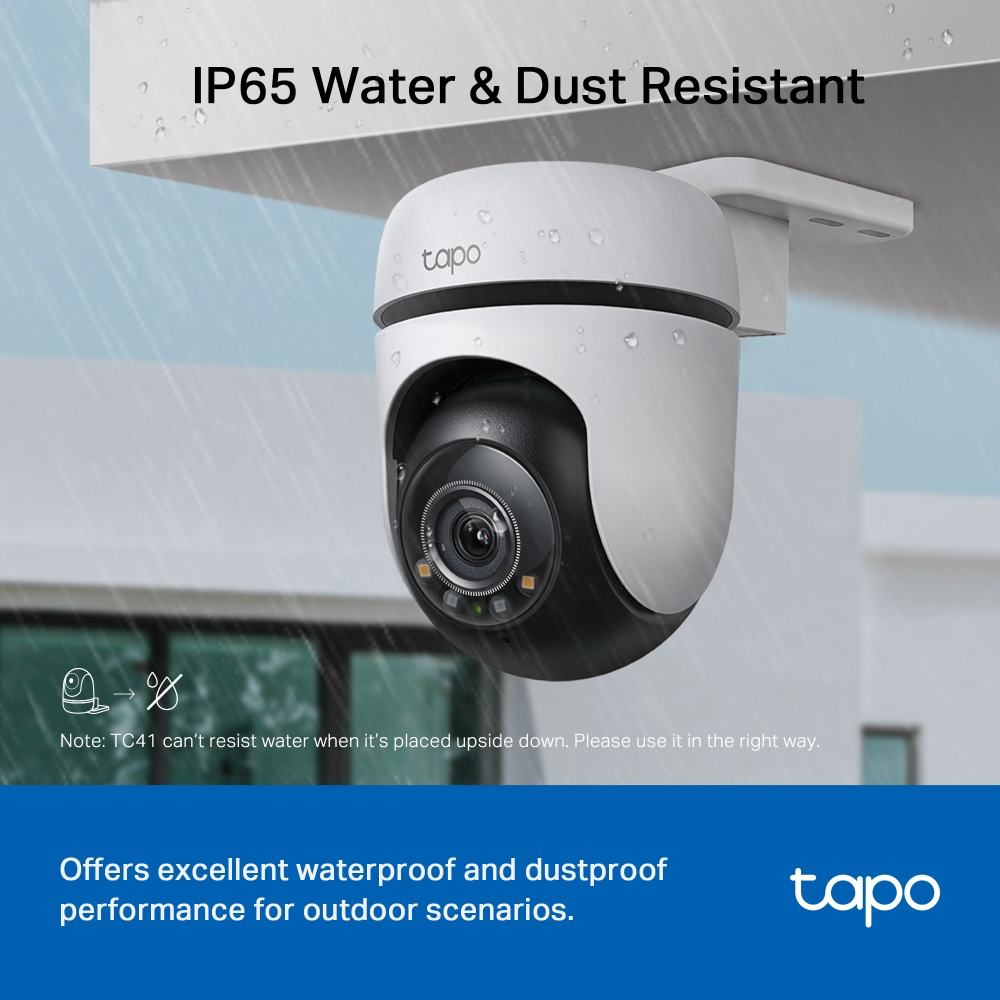 TP-Link Tapo TC41 Pan/Tilt 2K/3MP 3.9mm Outdoor Security Wi-Fi Camera (Color Night Vision)