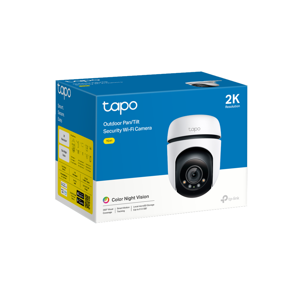 TP-Link Tapo TC41 Pan/Tilt 2K/3MP 3.9mm Outdoor Security Wi-Fi Camera (Color Night Vision)