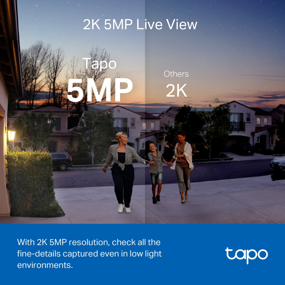 TP-Link Tapo D230S1 Smart Video Doorbell 2K/5MP 2.1mm Camera (Color Night Vision)