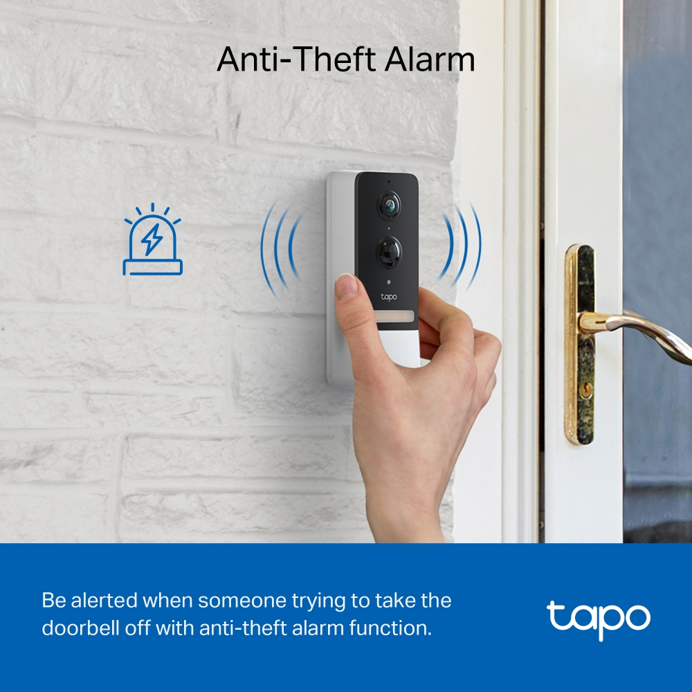 TP-Link Tapo D230S1 Smart Video Doorbell 2K/5MP 2.1mm Camera (Color Night Vision)