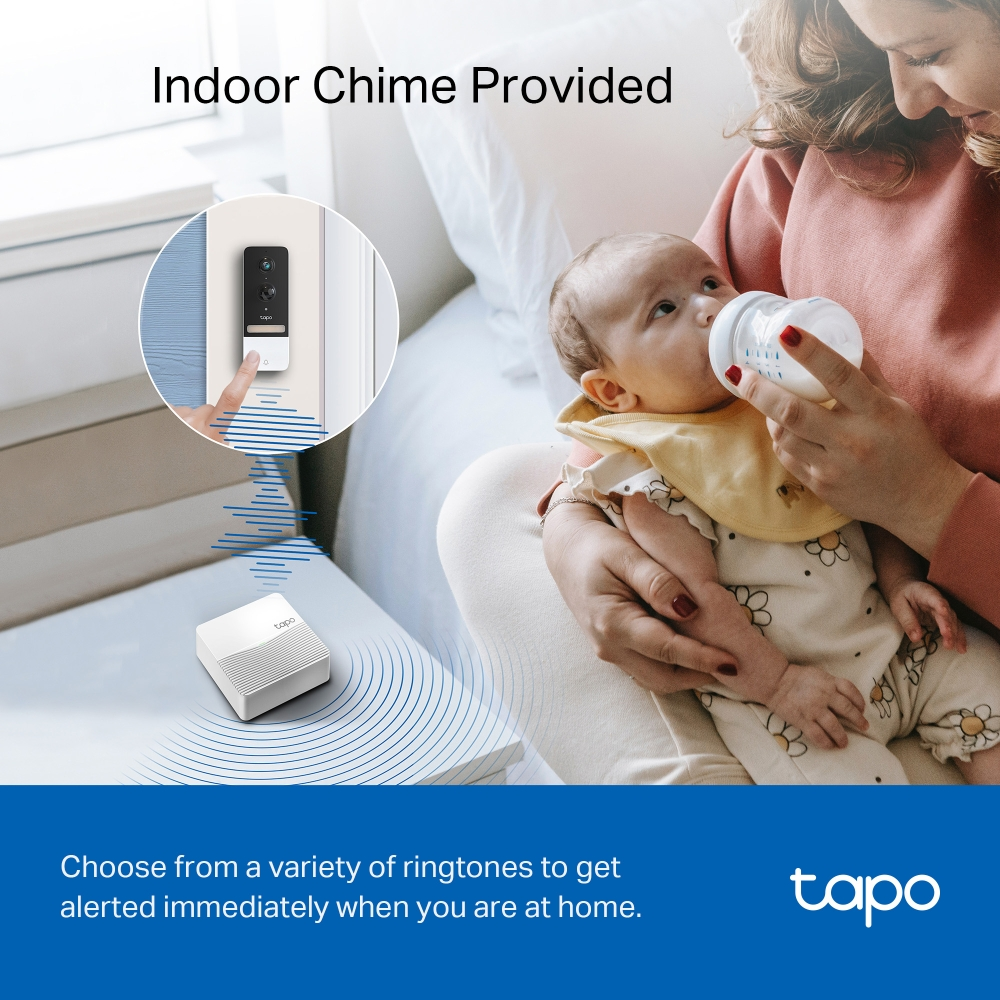 TP-Link Tapo D230S1 Smart Video Doorbell 2K/5MP 2.1mm Camera (Color Night Vision)