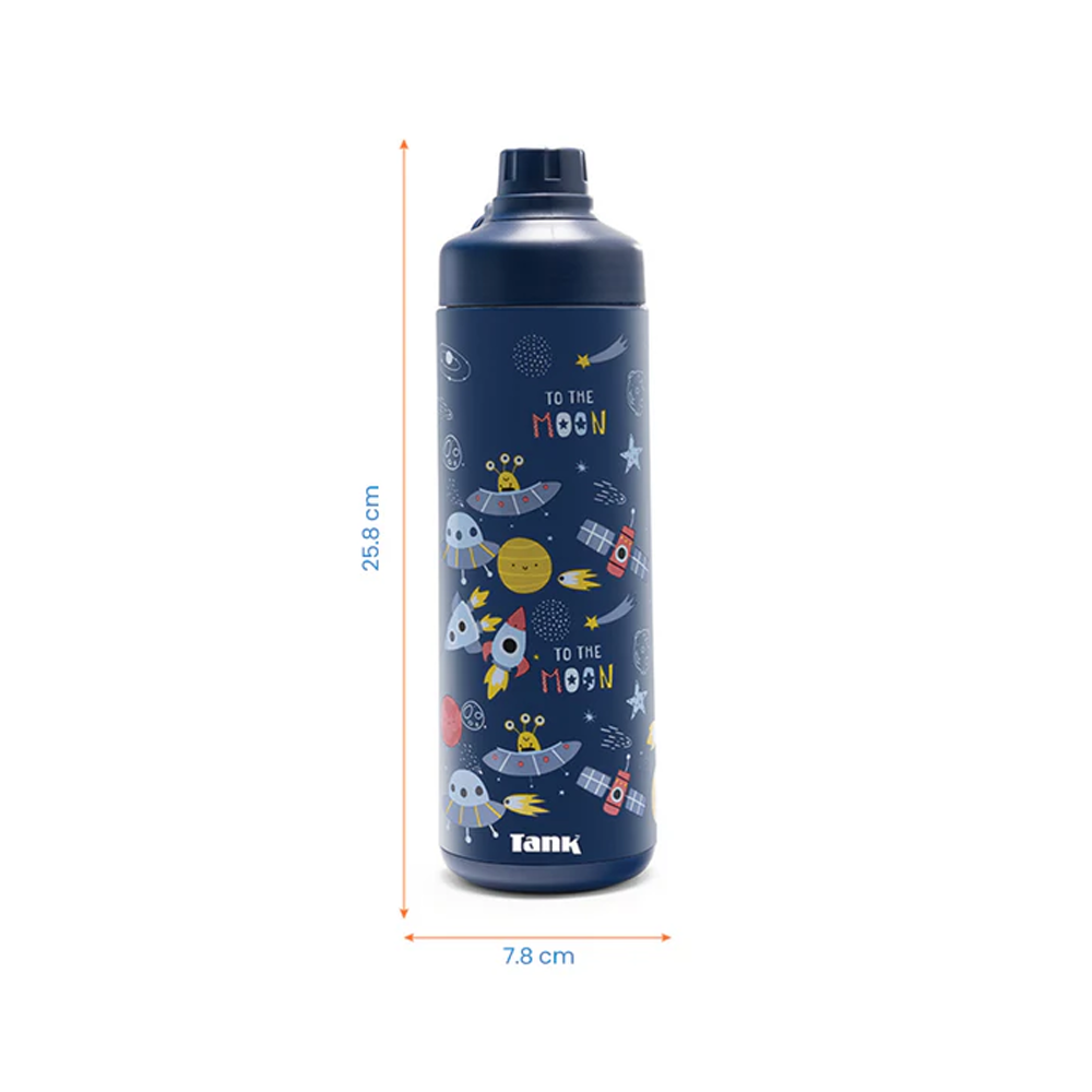 Tank Me Super Cool Mini Printed Water Bottle 650ml - Space