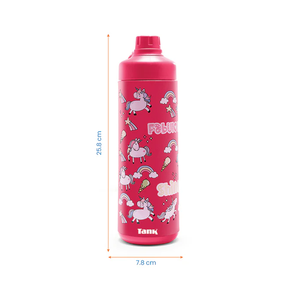 Tank Me Super Cool Mini Printed Water Bottle 650ml - Girls