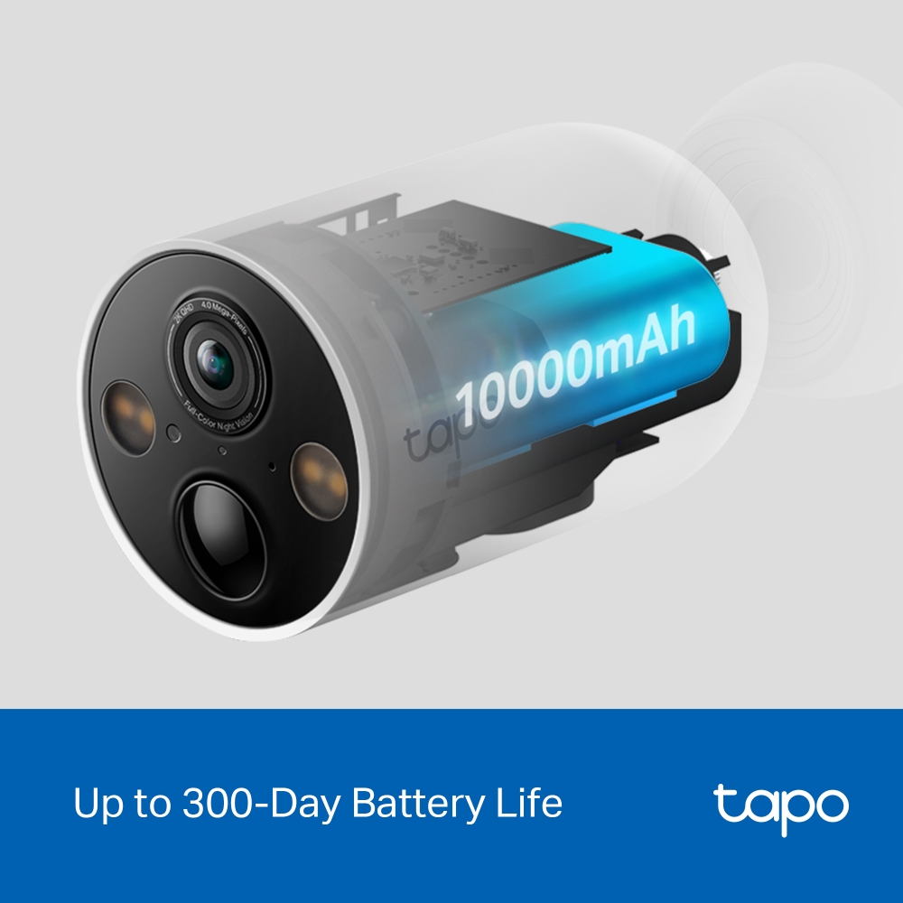 TP-Link Tapo C425 Rechargeable Smart Wire-Free 2K/4MP 2.1mm Outdoor Security Wi-Fi Camera