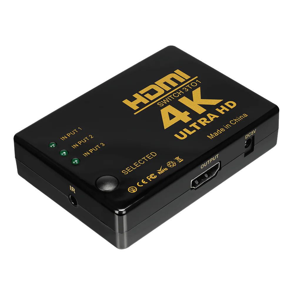 P-Tec UH-301 3-Port HDMI Switch With Remote