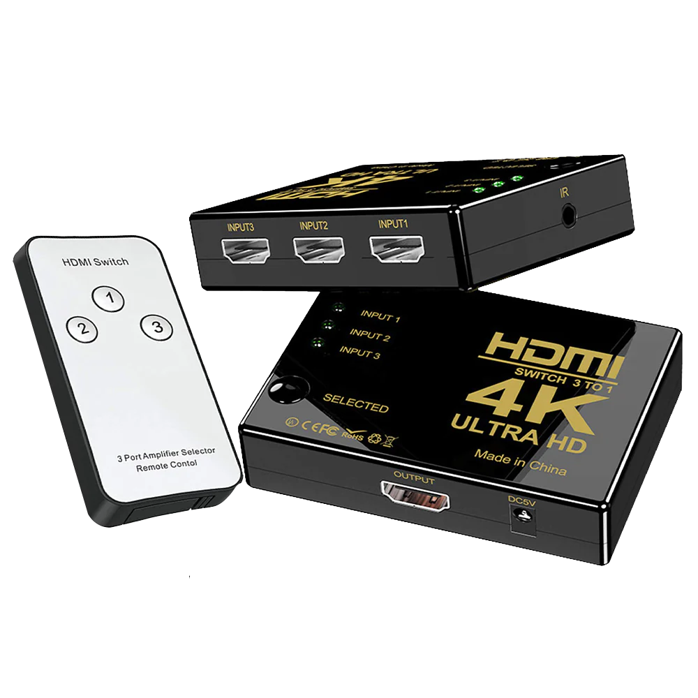 Switch HDMI 3-Port  P-Tec UH-301 + Remote