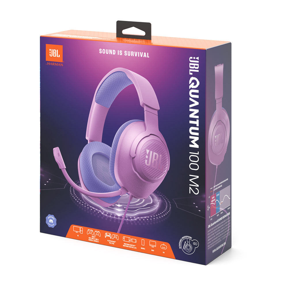 JBL Quantum 100 M2 Wired Gaming Headphone - Purple