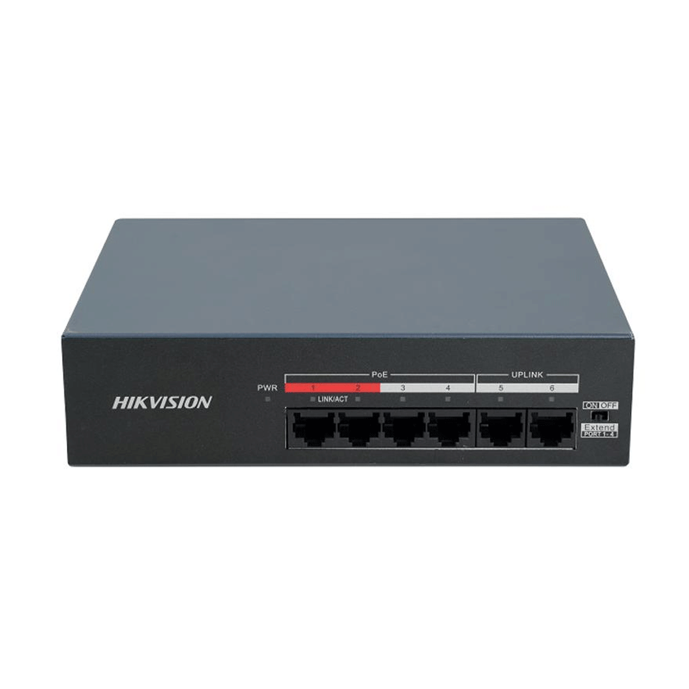 Hikvision DS-XS06-P 6-Port (4 Port PoE) 10/100Mbps Unmanaged Switch