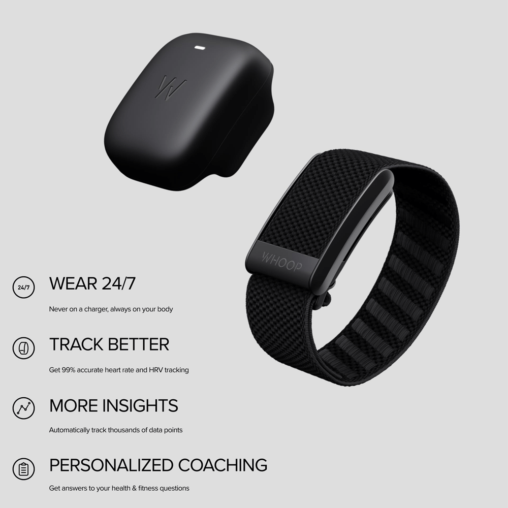 WHOOP Peak Fitness Tracker Band With 12-Month Membership - Black