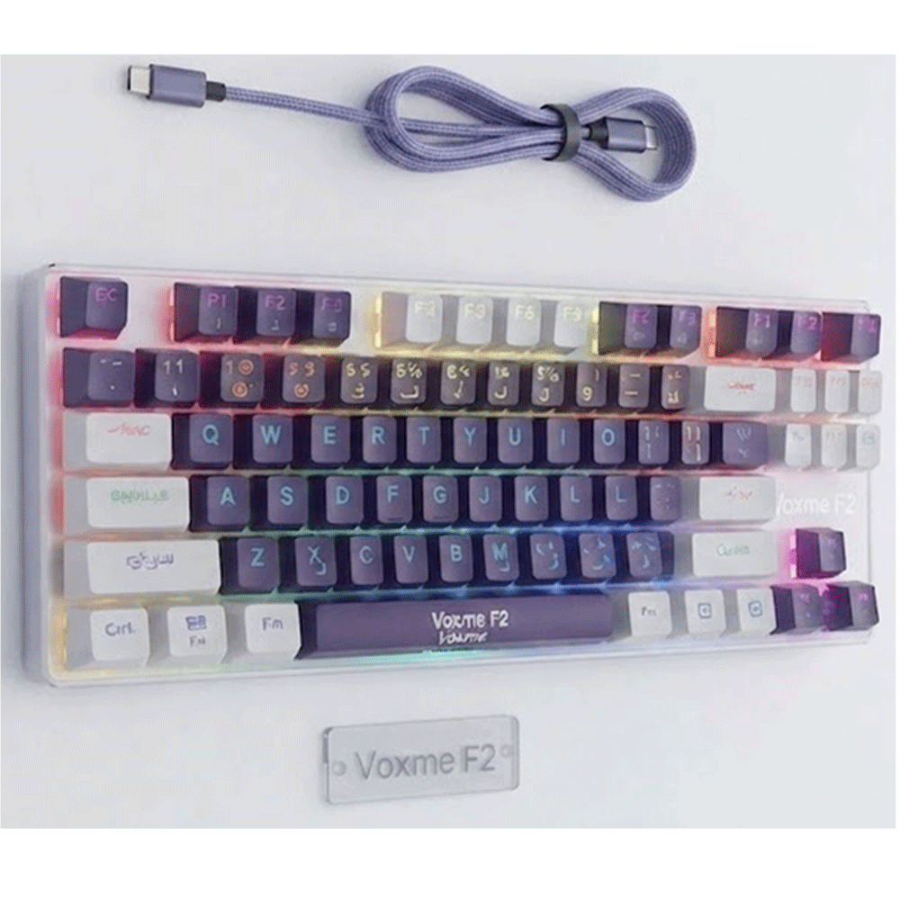 Voxme F2 Blue Switch Wired Type-C Mechanical Gaming Keyboard