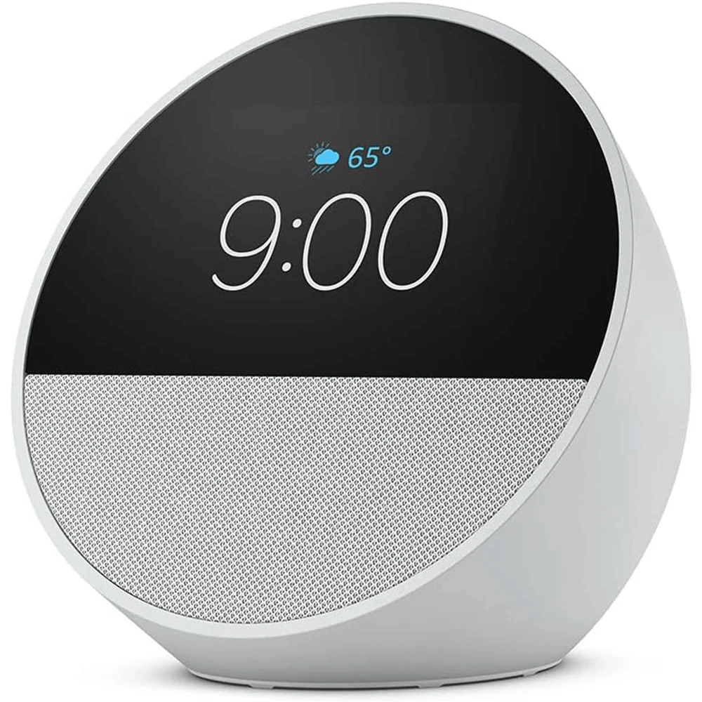 Amazon Echo Spot Smart Speaker & Alarm With Alexa - White