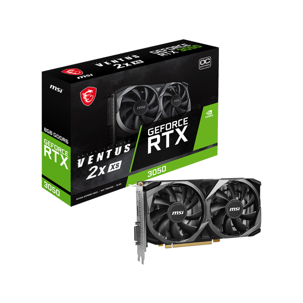 MSI GeForce RTX 3050 Ventus 2X XS OC 8GB DDR6 Graphics Card