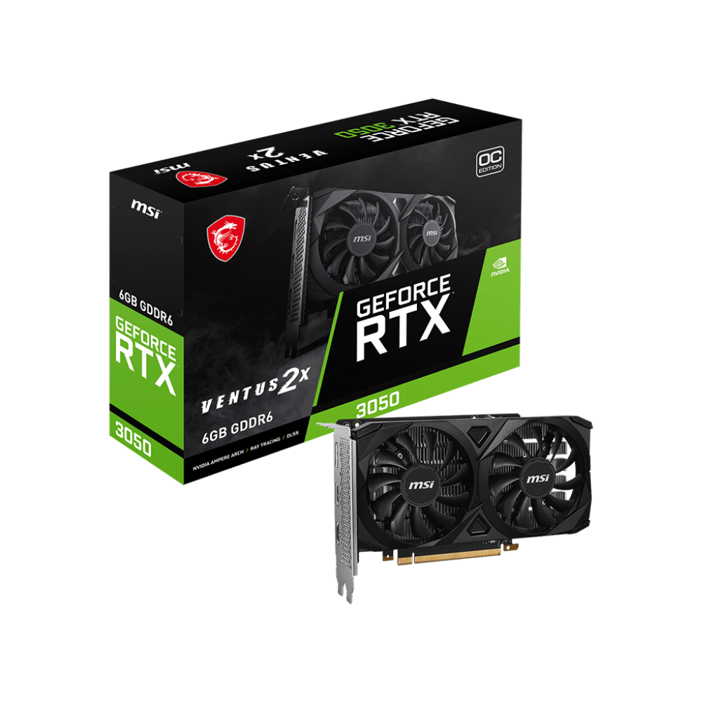 MSI GeForce RTX 3050 Ventus 2X OC 6G GDDR6 Graphics Card