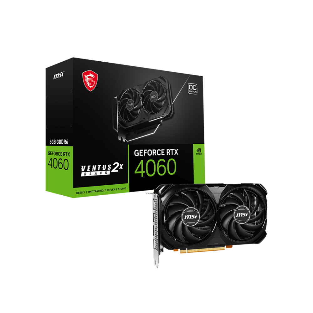 MSI GeForce RTX 4060 Ventus 2X Black OC 8G GDDR6 Graphics Card