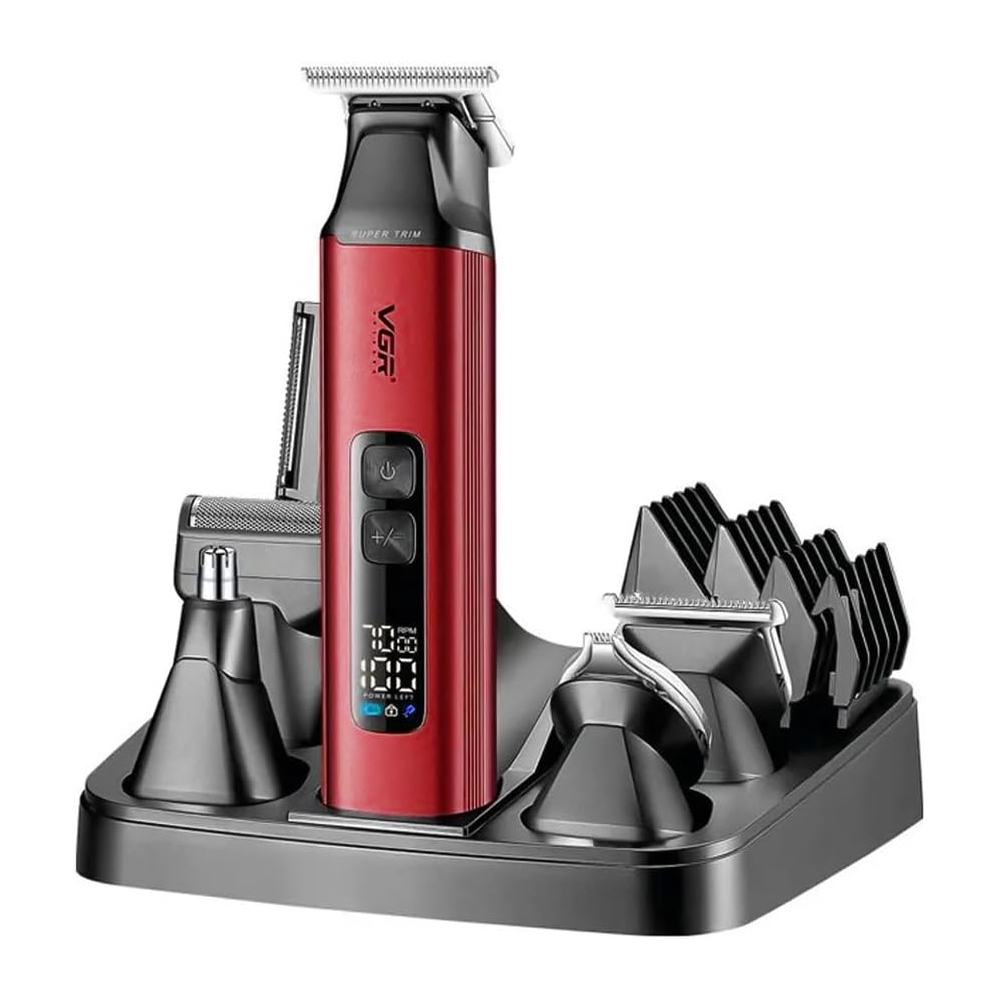 VGR V-117 14-in-1 Professional Grooming Kit - Red
