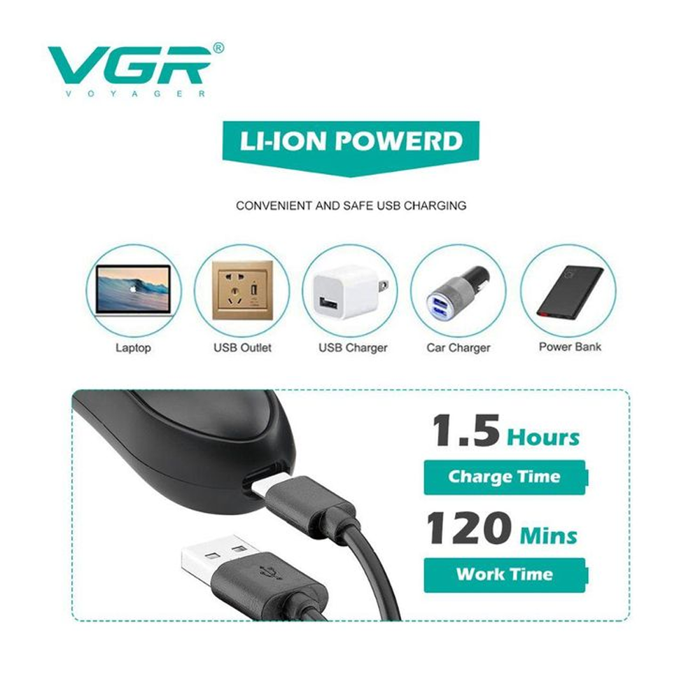 VGR V-934 Professional Nose and Body Trimmer - Black