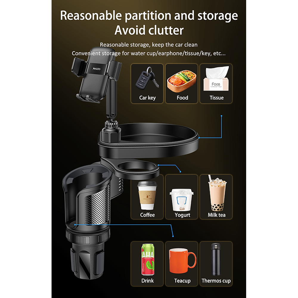 Yesido C274 4-In-1 Cup Car Phone Holder