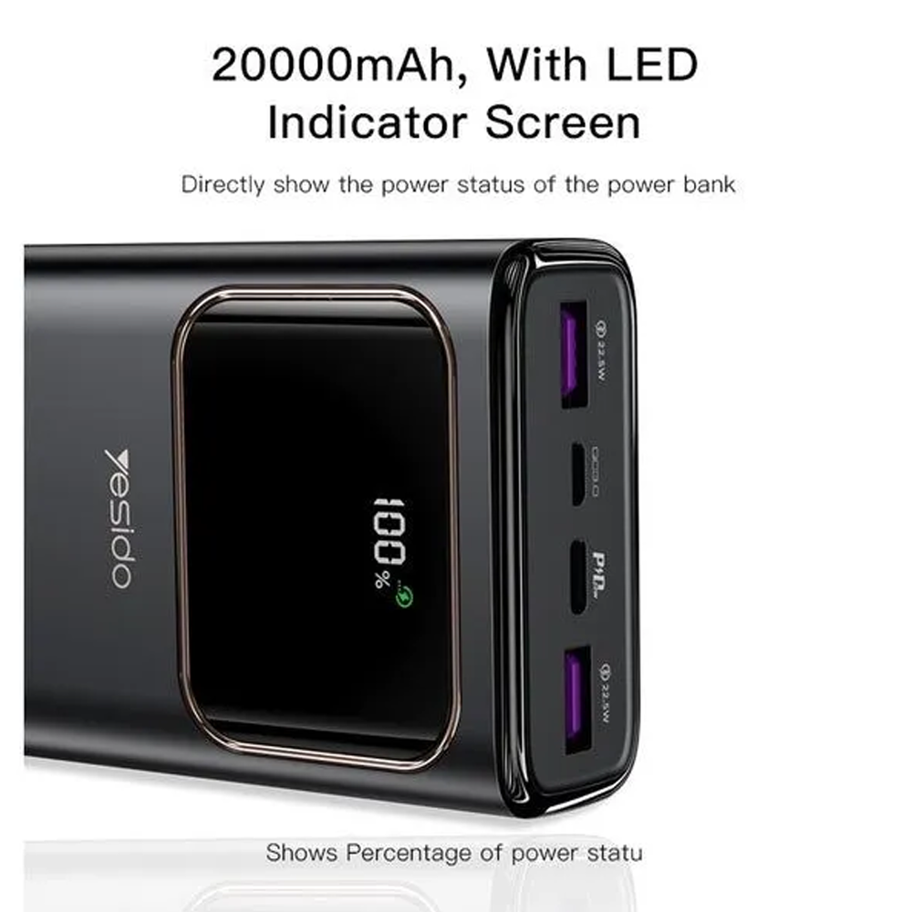 Yesido YP30 Power Bank 20000mAh 22.5W - Black