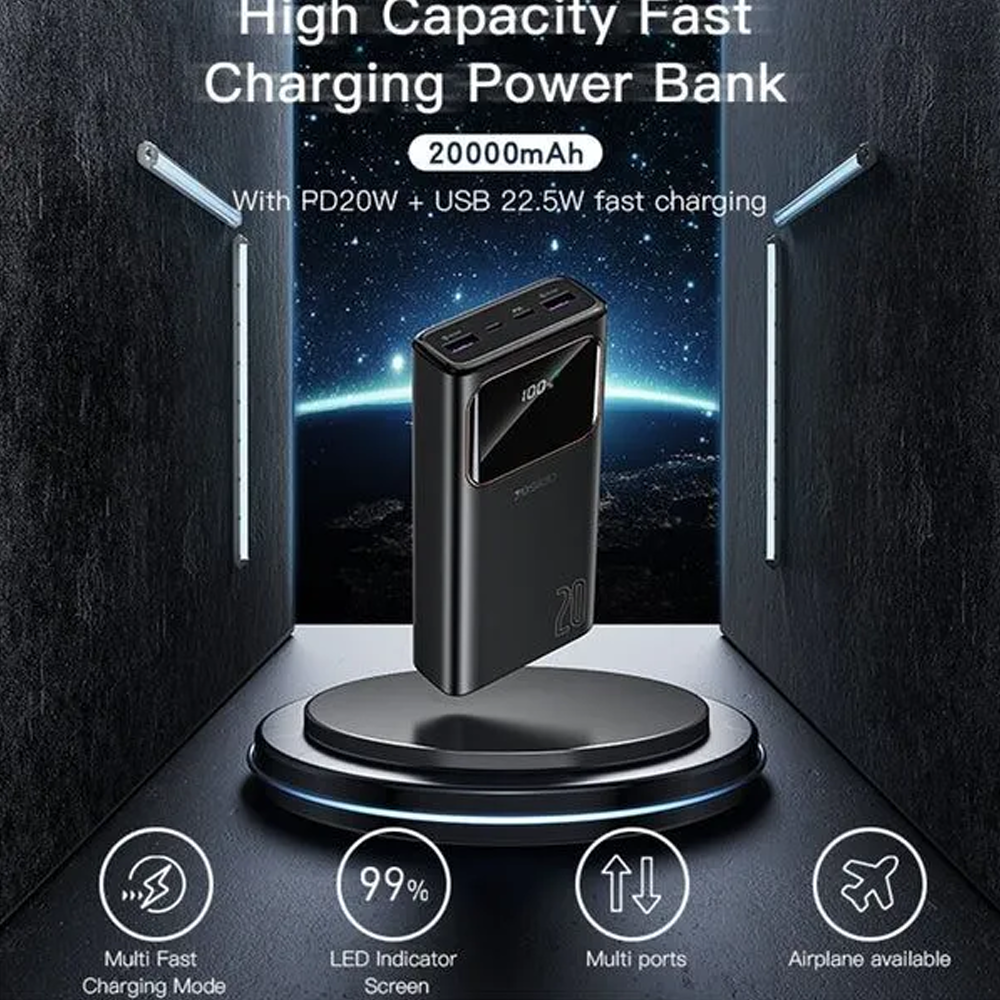 Yesido YP30 Power Bank 20000mAh 22.5W - Black
