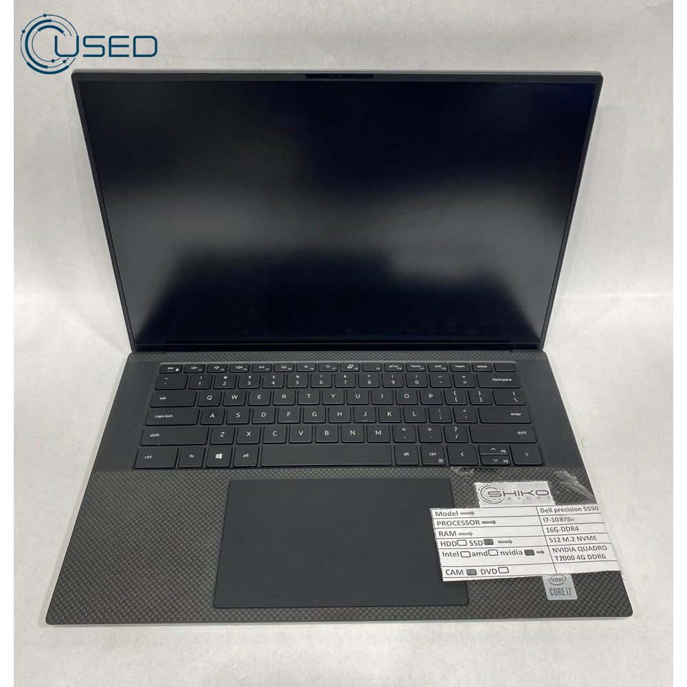 Laptop Used Dell Precision 5550 (Xeon W-10855 12 Cache 6 Core - 16G DDR4 - 512g M.2 NVMe - Quadro T1000 4G DDR6 - Cam - 15.6 Inch)