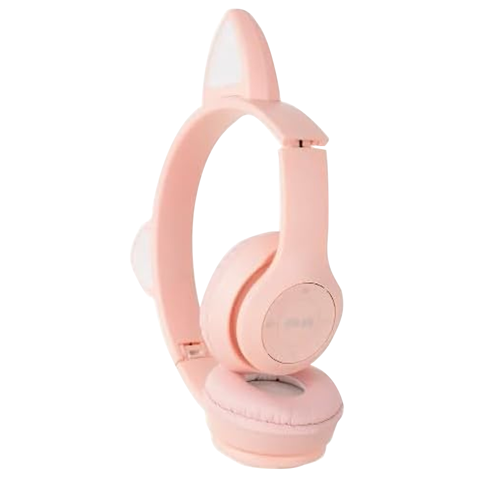 Headphone Bluetooth Cat Ear P47M - Pink