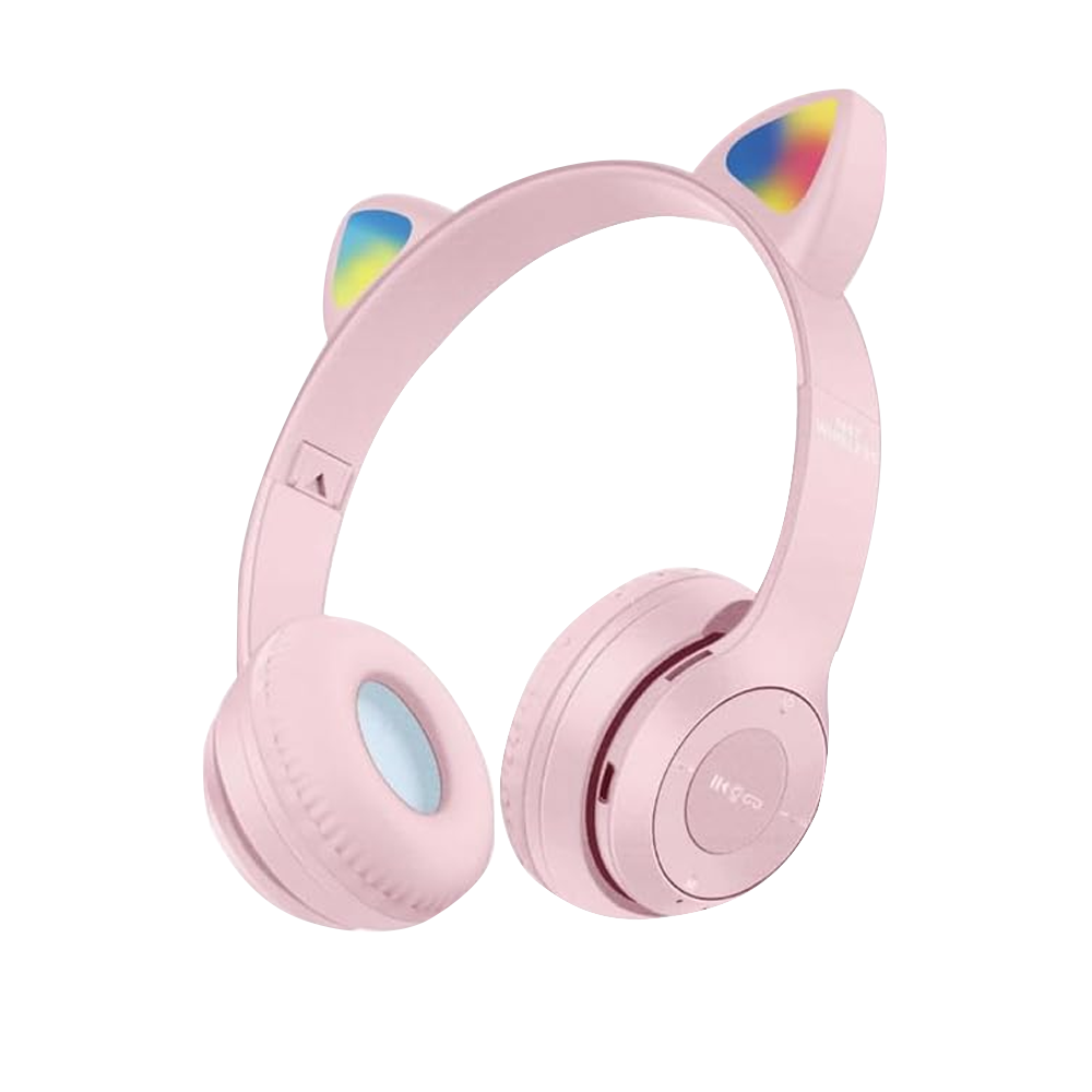 Headphone Bluetooth Cat Ear P47M - Pink