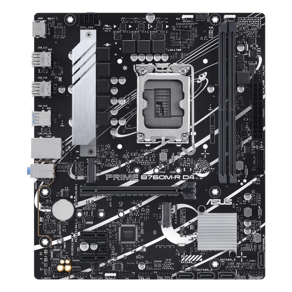 Asus Prime B760M-R D4 Intel LGA 1700 Motherboard