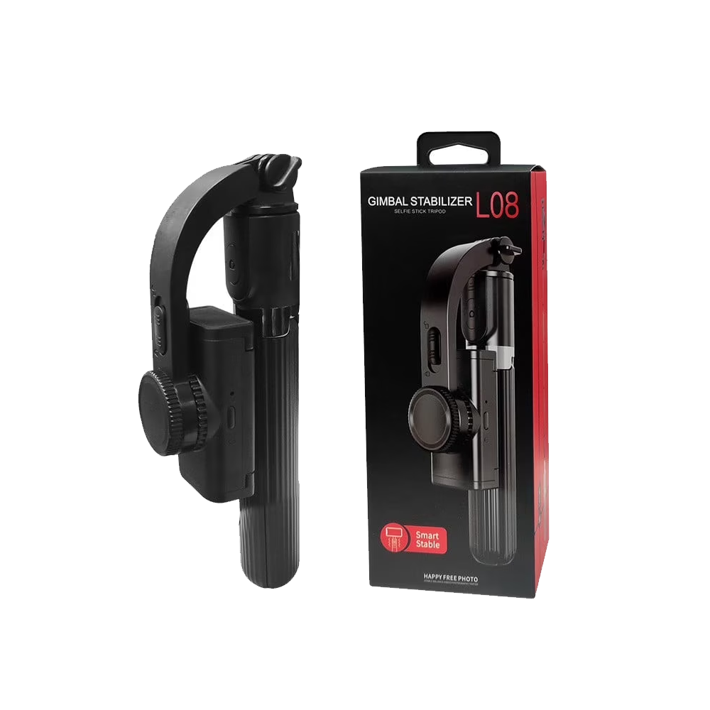 L08 Gimbal Stabilizer With 0.9M Selfie Stick - Black
