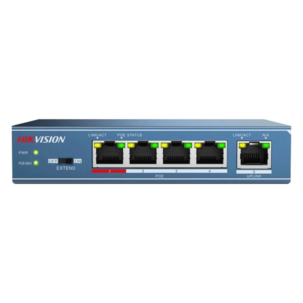 Hikvision DS-3E0105P-E 5-Port (4 Port PoE + 1 Port Uplink) 10/100Mbps Unmanaged Switch