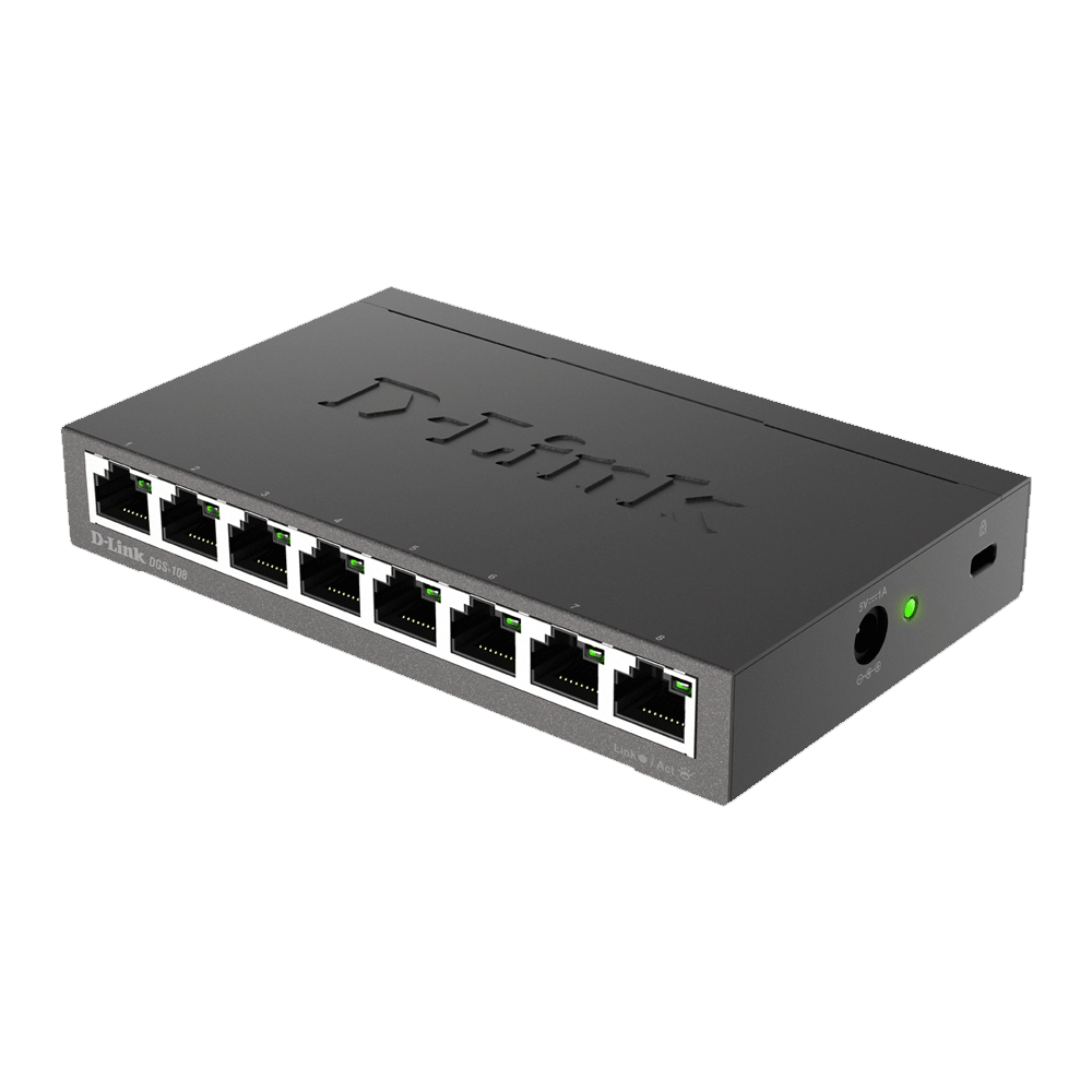 D-Link DGS-108 8-Port 10/100/1000Mpbs Gigabit Desktop Switch