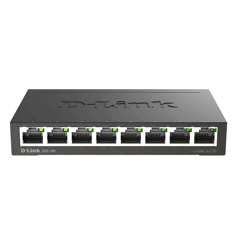 D-Link DGS-108 8-Port 10/100/1000Mpbs Gigabit Desktop Switch