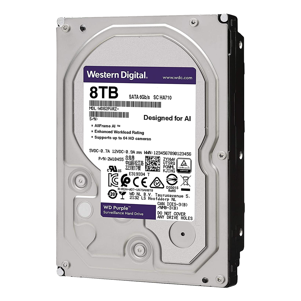 Western Digital Purple 8TB 3.5 Inch Surveillance HDD (3Y)