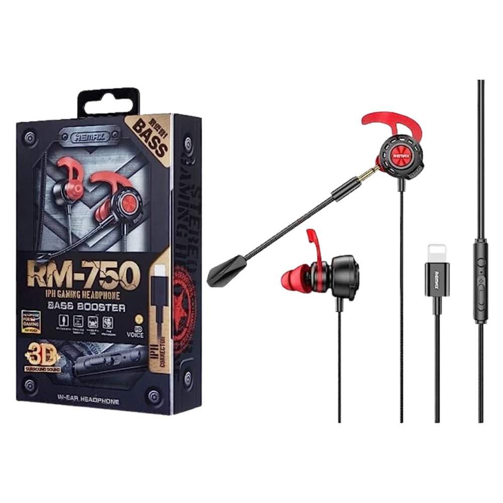 EARPHONE WIRED GAMING REMAX + EXTERNAL MIC RM-750
